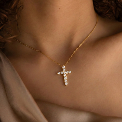 Mossanite Cross Necklace