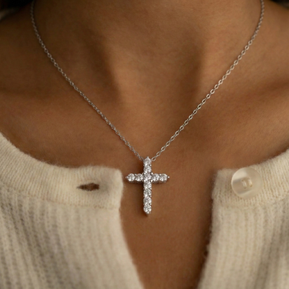 Mossanite Cross Necklace