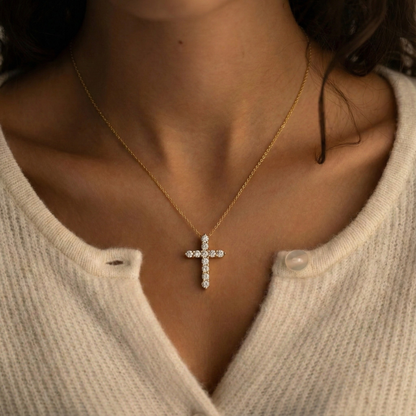 Mossanite Cross Necklace