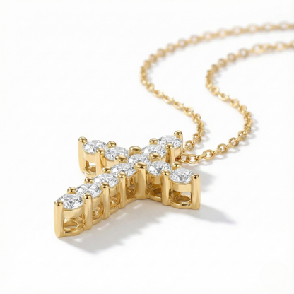 Mossanite Cross Necklace