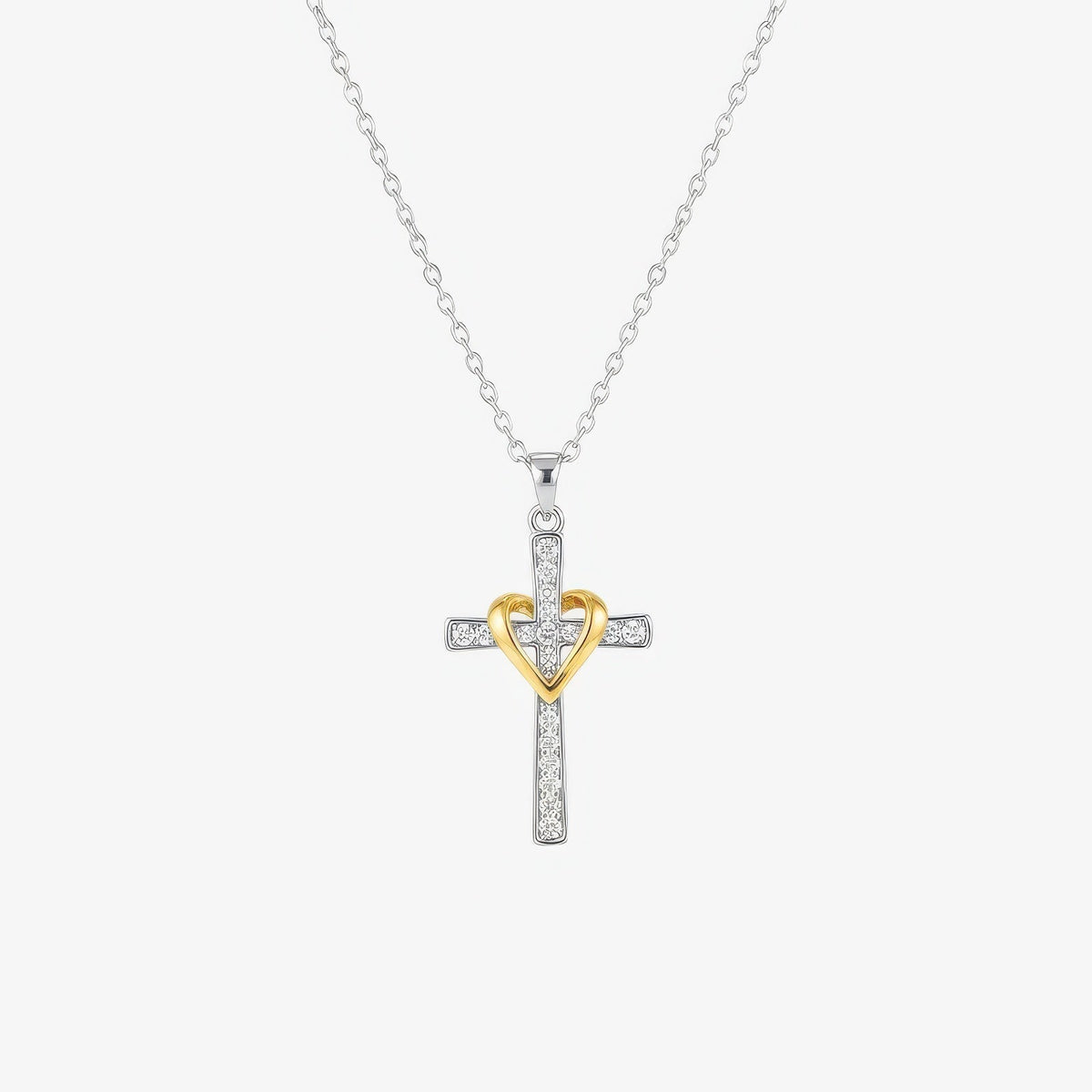 Two Tone Cross Necklace