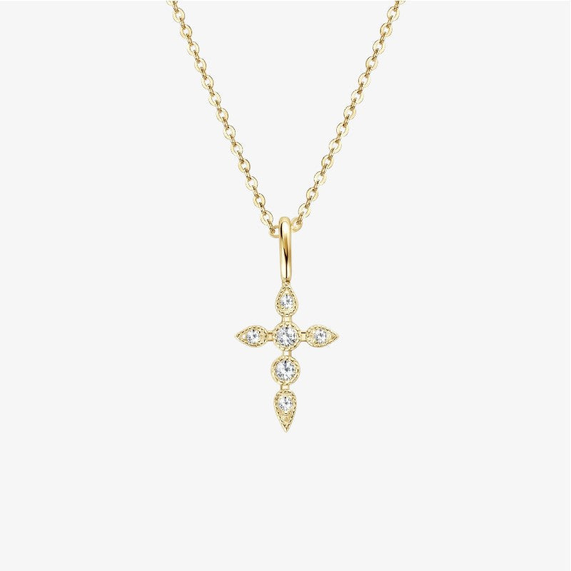 Mossanite Signature Cross Necklace