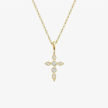 Mossanite Signature Cross Necklace