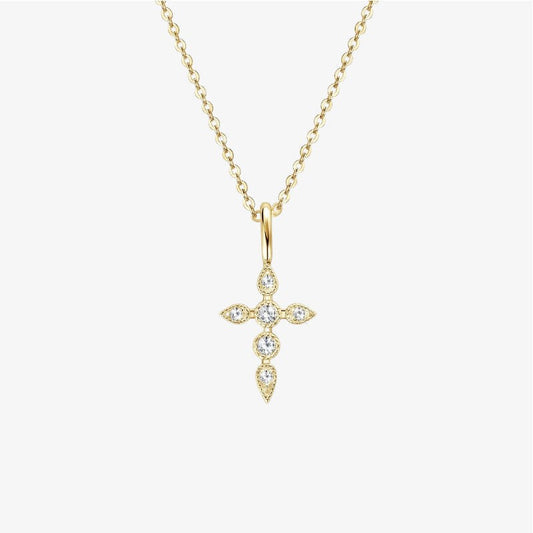 Mossanite Signature Cross Necklace