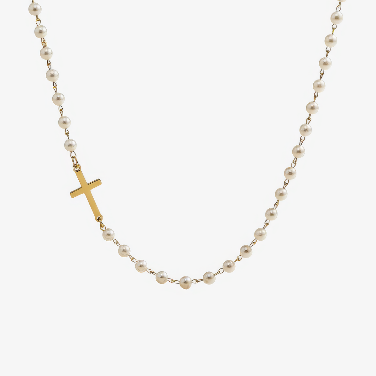 Freshwater Pearl Cross Necklace