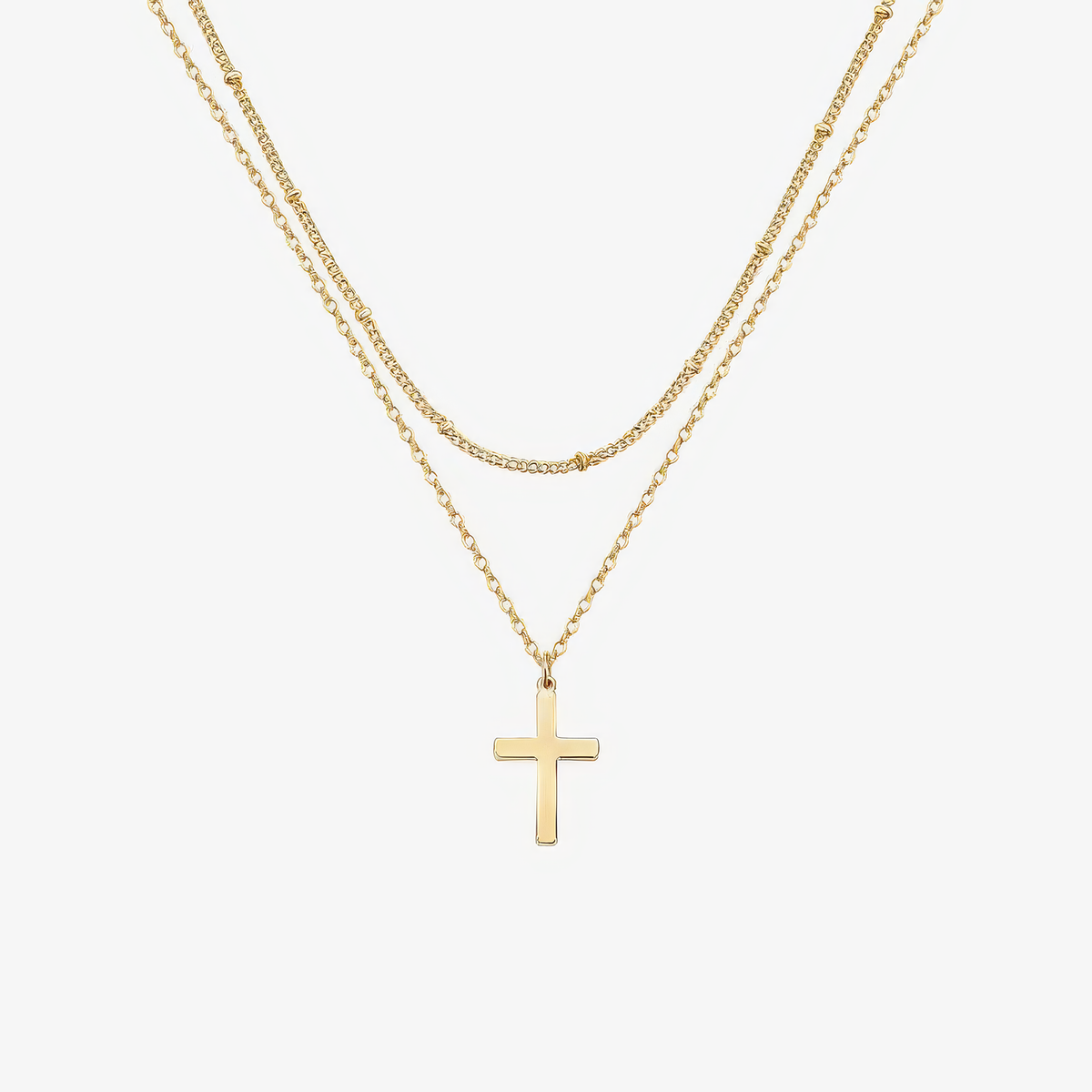 Layered Cross Necklace